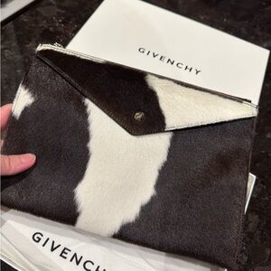 authetic Givenchy calf hair clutch